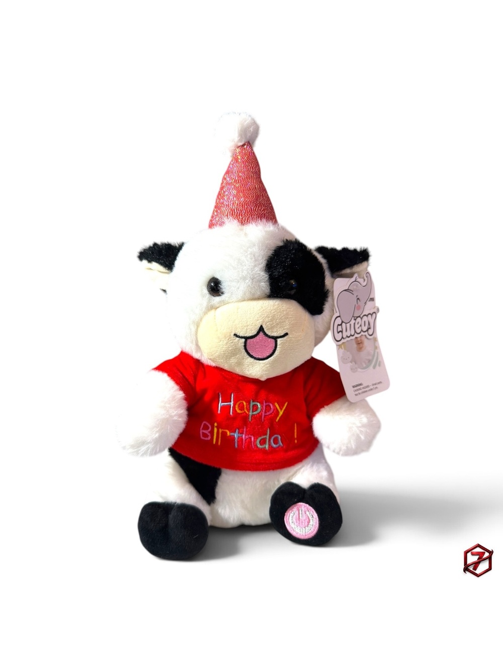 Cuteoy Interactive Birthday Cow Plush Happy Birthday Singing Musical Toy